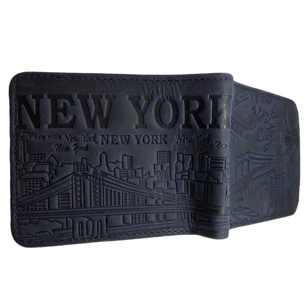 NEW YORK CITY USA MEN'S NAVY BLUE WALLET / CARD ID - Picture 3 of 7